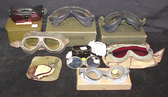 Appraisal: Four pairs of military goggles WWII-Korean war along with two