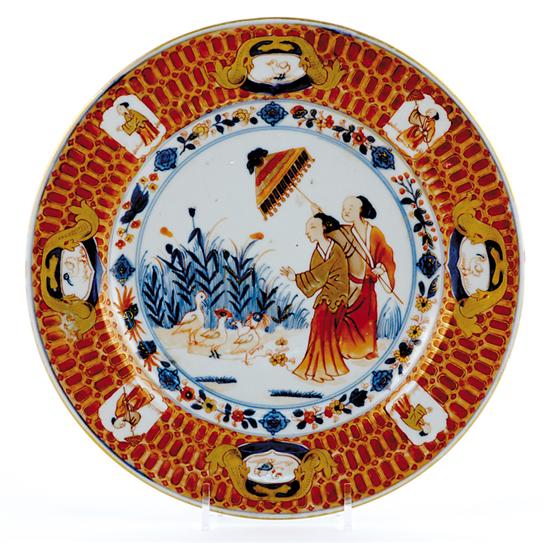 Appraisal: Chinese Export La Dame au Parasol plate circa - painted