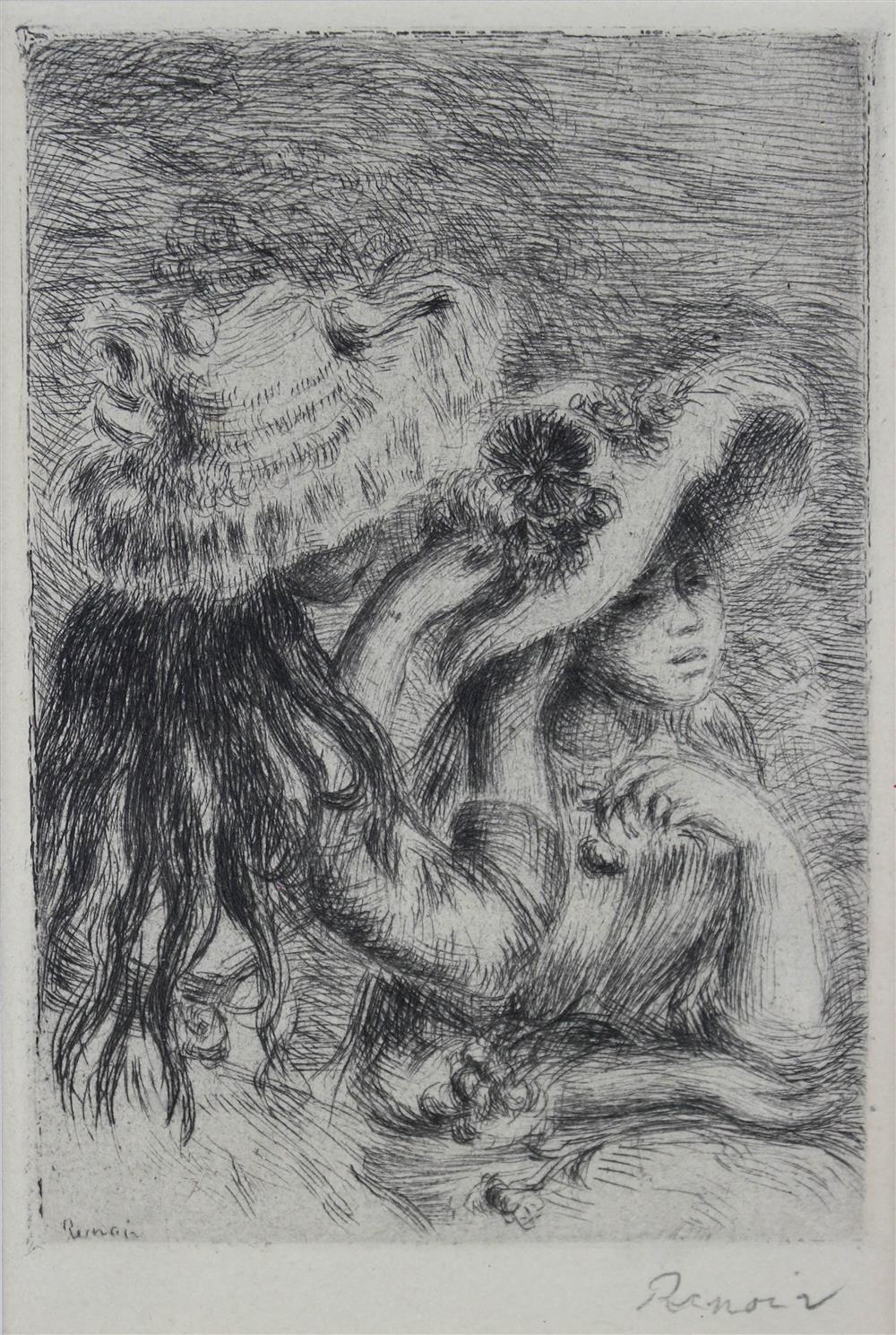 Appraisal: PIERRE AUGUSTE RENOIR FRENCH - LE CHAPEAU EPINGLE Etching x