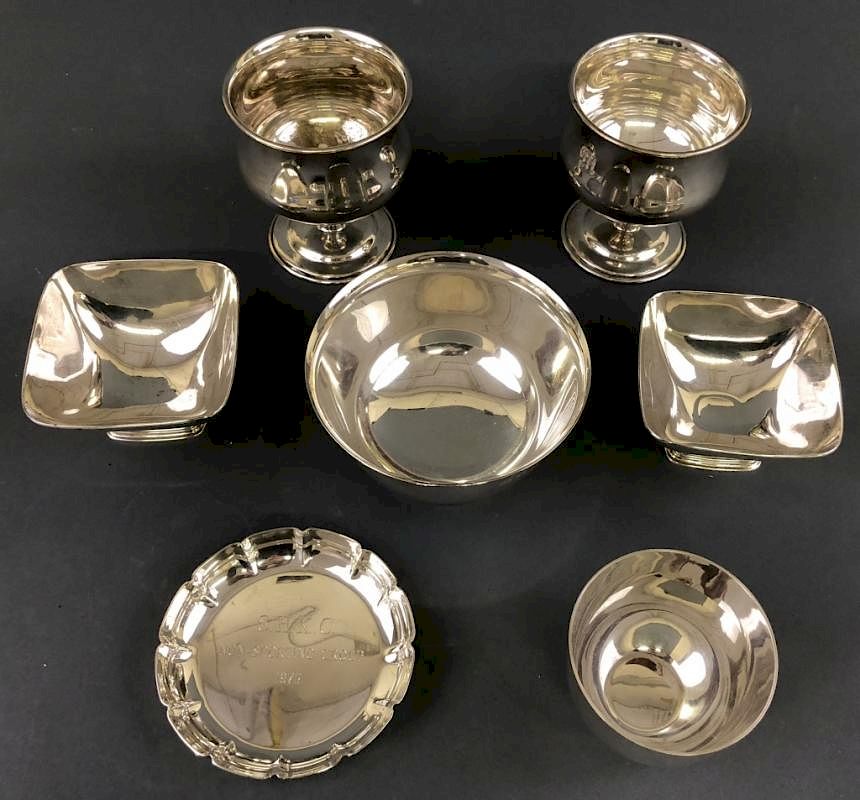 Appraisal: Grouping of Sterling Silver with Footed Bowls Grouping of sterling