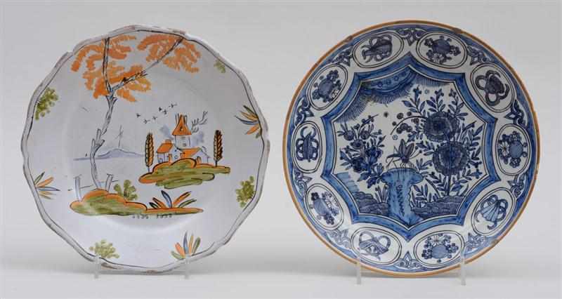 Appraisal: DUTCH DELFT BLUE AND WHITE PLATE Painted in the Kraack