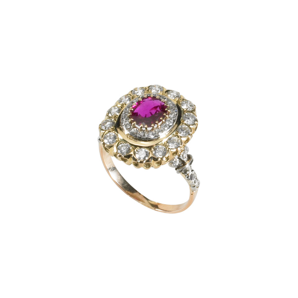 Appraisal: k Yellow Gold Ring set with an oval cut ruby