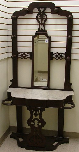 Appraisal: VICTORIAN MAHOGANY HALLSTAND English late th century the upper half