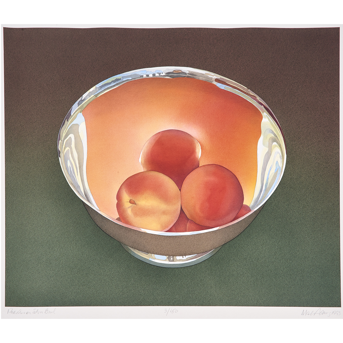 Appraisal: PRINT MARK ADAMS Mark Adams American - Peaches in Silver