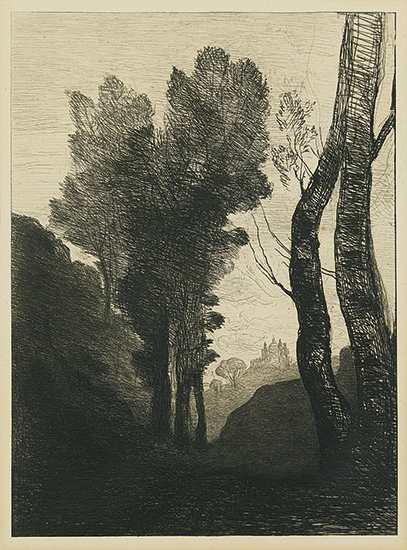 Appraisal: JEAN-BAPTISTE-CAMILLE COROT Environs de Rome Etching and drypoint x mm