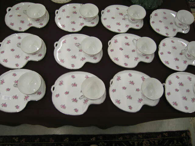 Appraisal: Noritake China Snack Sets cups plates floral with platinum trim