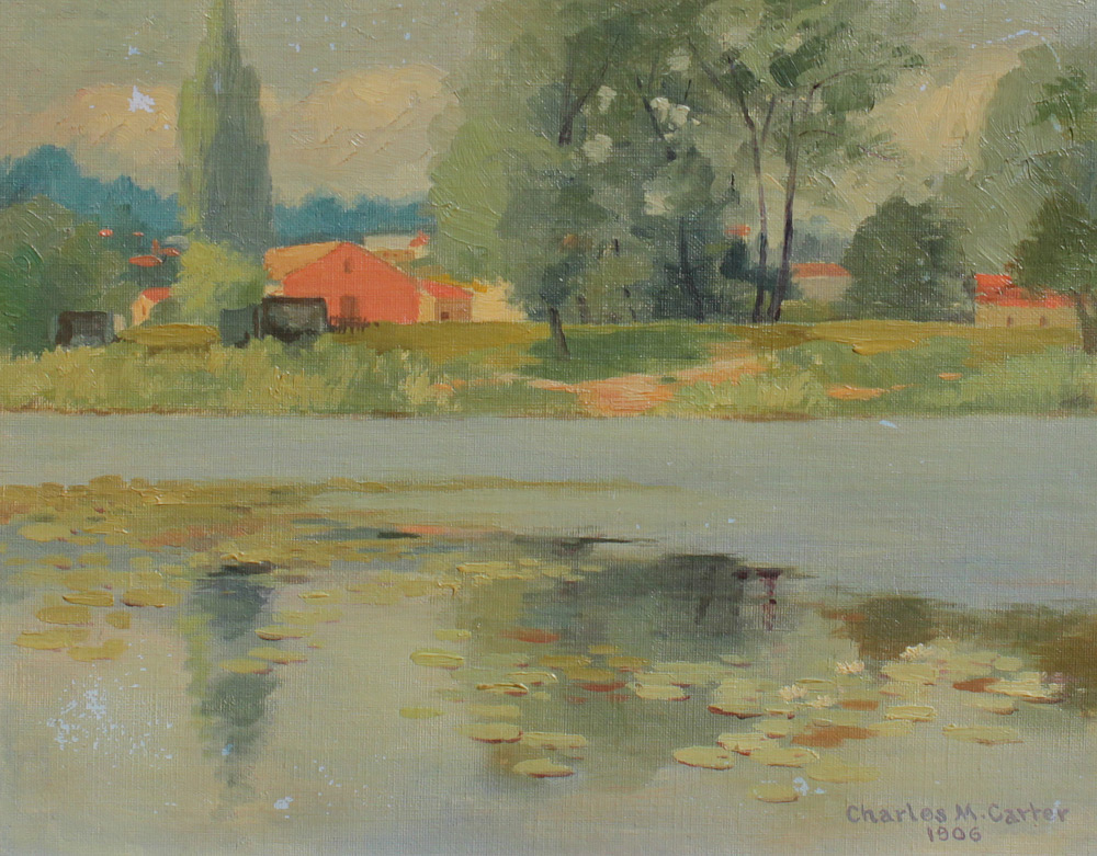 Appraisal: CARTER Charles Milton American - ''Etang de Brise-Miche'' Village Landscape