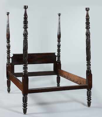 Appraisal: An American Empire Style Carved Wood Four Post Bed and