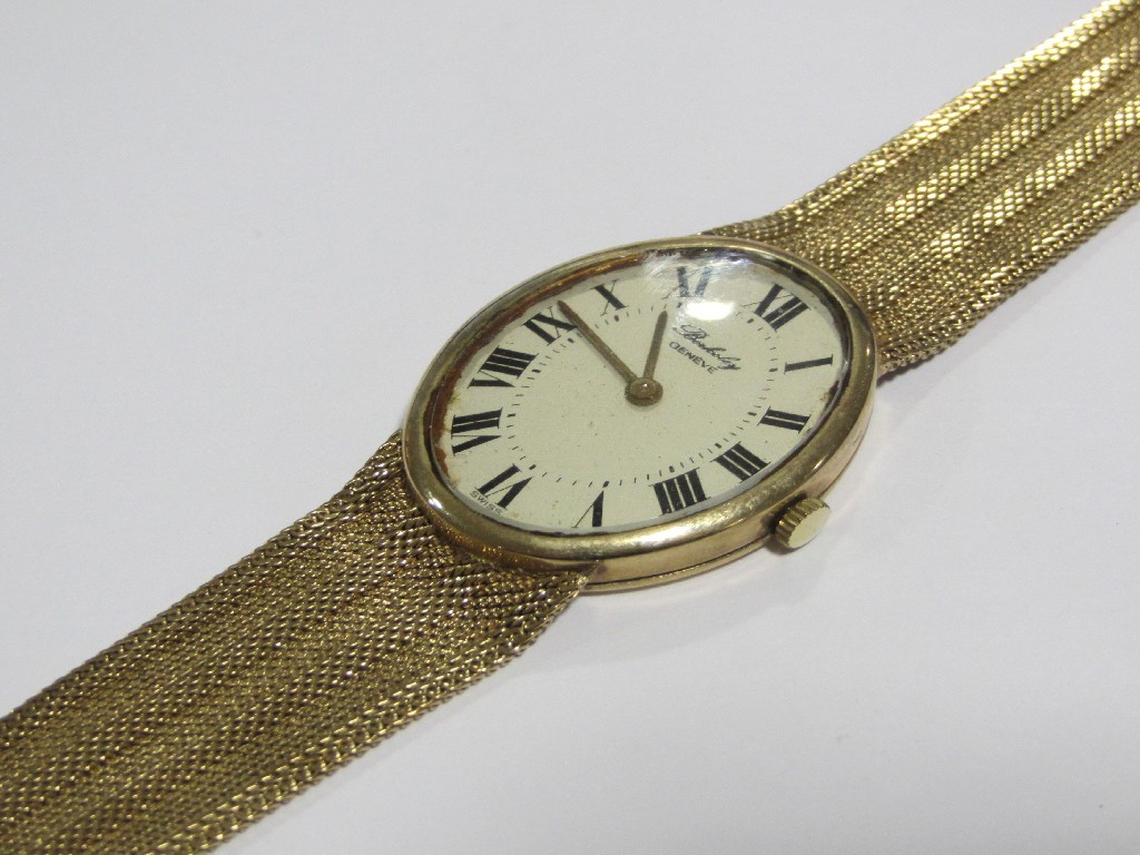 Appraisal: Gents ct gold wrist watch by Berkeley with oval silvered