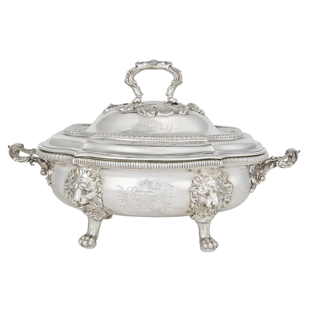 Appraisal: George II Sterling Silver Covered Soup Tureen Paul de Lamerie