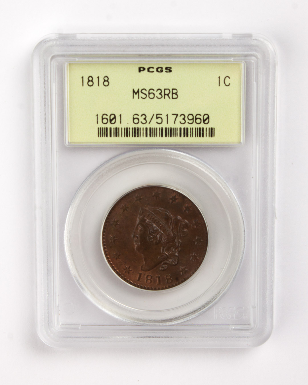 Appraisal: United States Matron type copper large cent MS- RB in