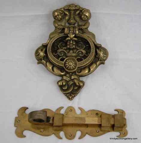 Appraisal: Solid Brass Door Knocker Door LockIncludes a very nice vintage