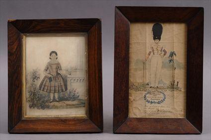 Appraisal: FOUR WATERCOLOR PORTRAITS Comprising James Mundy st Royal Nort British