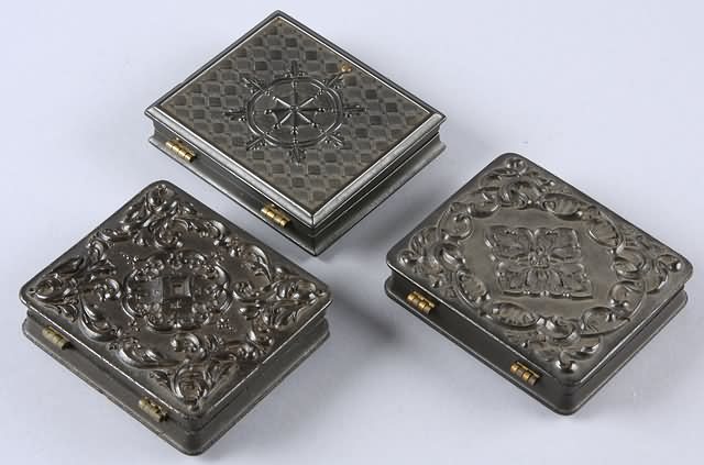 Appraisal: Grouping of three ninth plate union cases Geometric Krainik- Case