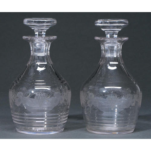 Appraisal: A pair of glass decanters and stoppers first half th