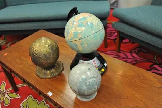 Appraisal: THREE ASSORTED WORLD GLOBES