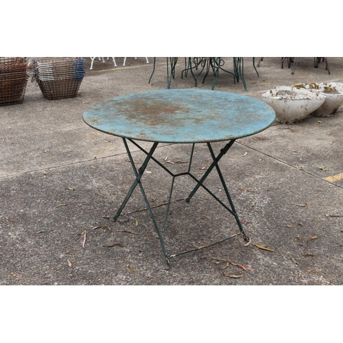 Appraisal: Vintage French painted iron folding garden table approx cm H