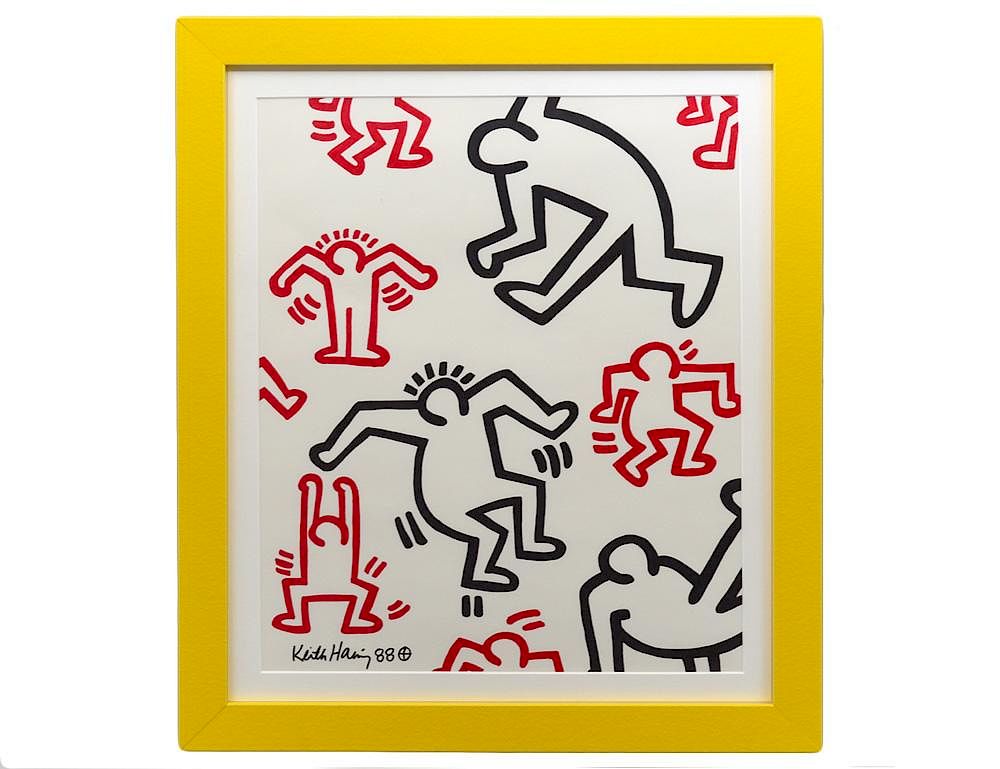 Appraisal: KEITH HARING American - Dancing Men Signed l l Dated