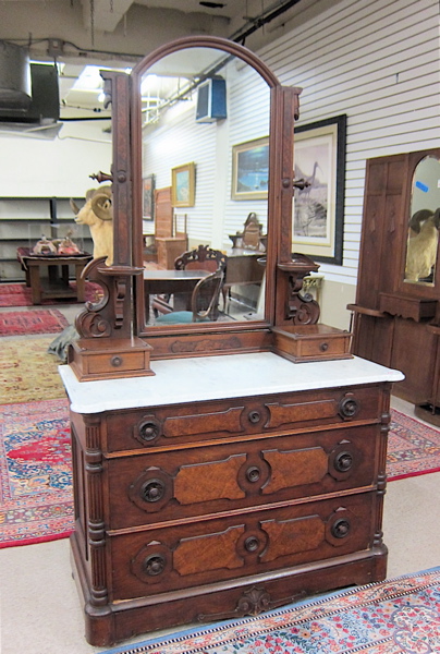 Appraisal: VICTORIAN WALNUT AND BURL WALNUT DRESSER Renaissance Revival design American