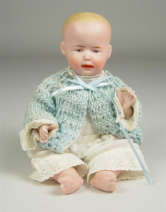 Appraisal: Limbach German All-Bisque Character Baby Blue painted eyes Stroked brows