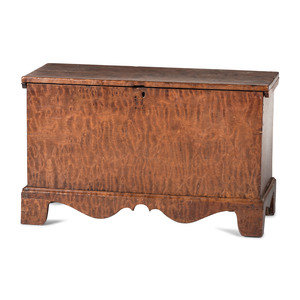 Appraisal: A Chippendale Tiger Maple Blanket Chest Likely Kentucky Circa Height