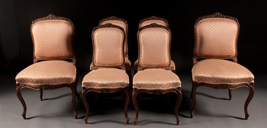 Appraisal: Louis XV style carved walnut parcel-gilt upholstered six-piece parlor set