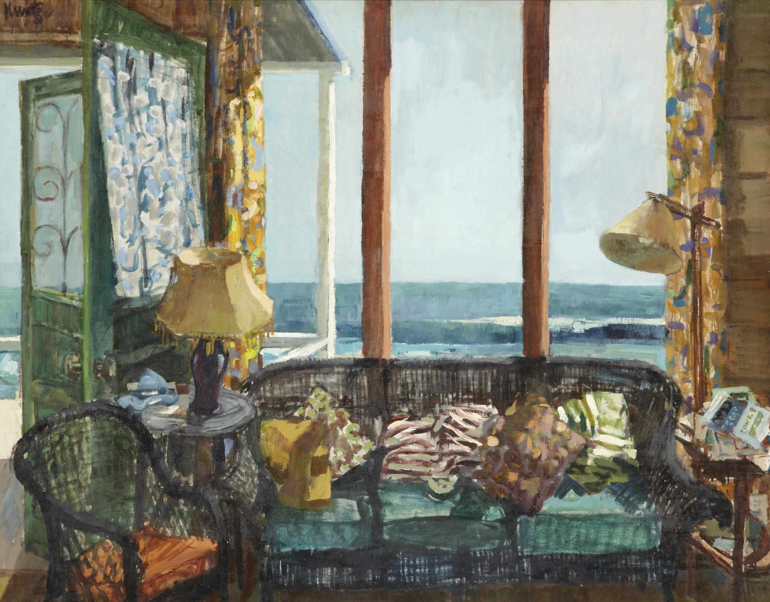 Appraisal: Roger Kuntz - Beach windows Interior of the Artist's Home