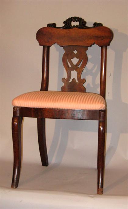 Appraisal: Victorian Walnut Bedroom Chair Late th Early th Century carved