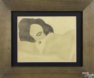 Appraisal: Tom Wesselmann American - pencil study for American Nude signed