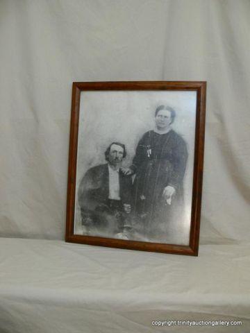 Appraisal: Print Reproduction of Photo Civil War Couple Framed under non-glare