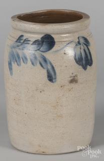 Appraisal: Pennsylvania stoneware crock th c with cobalt floral decoration ''