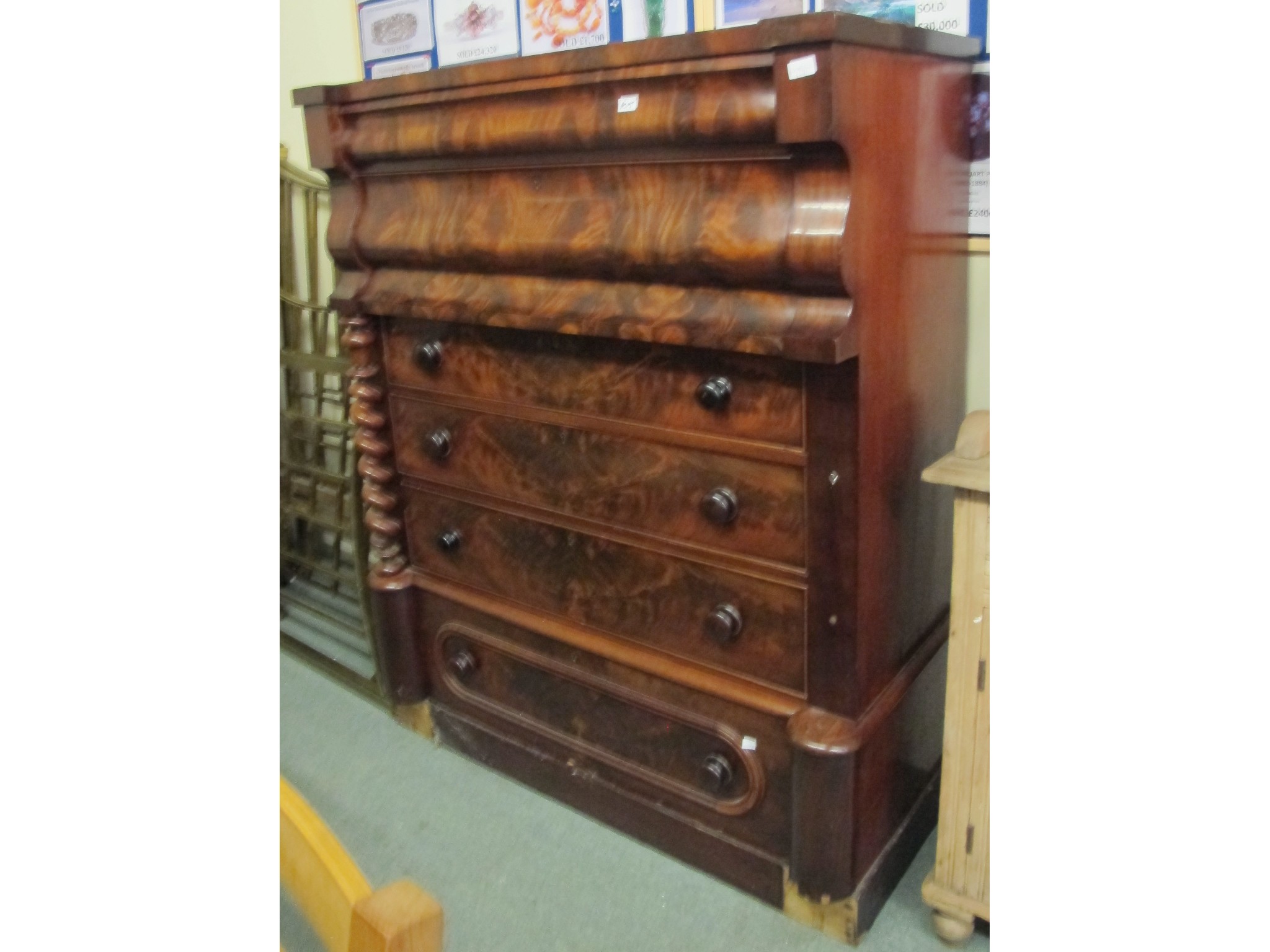 Appraisal: A Victorian mahogany ogee chest