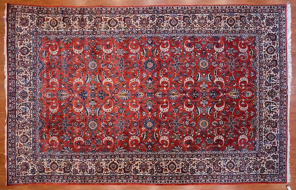 Appraisal: Najafabad Keshan Carpet Persia x Hand-knotted second half- th century