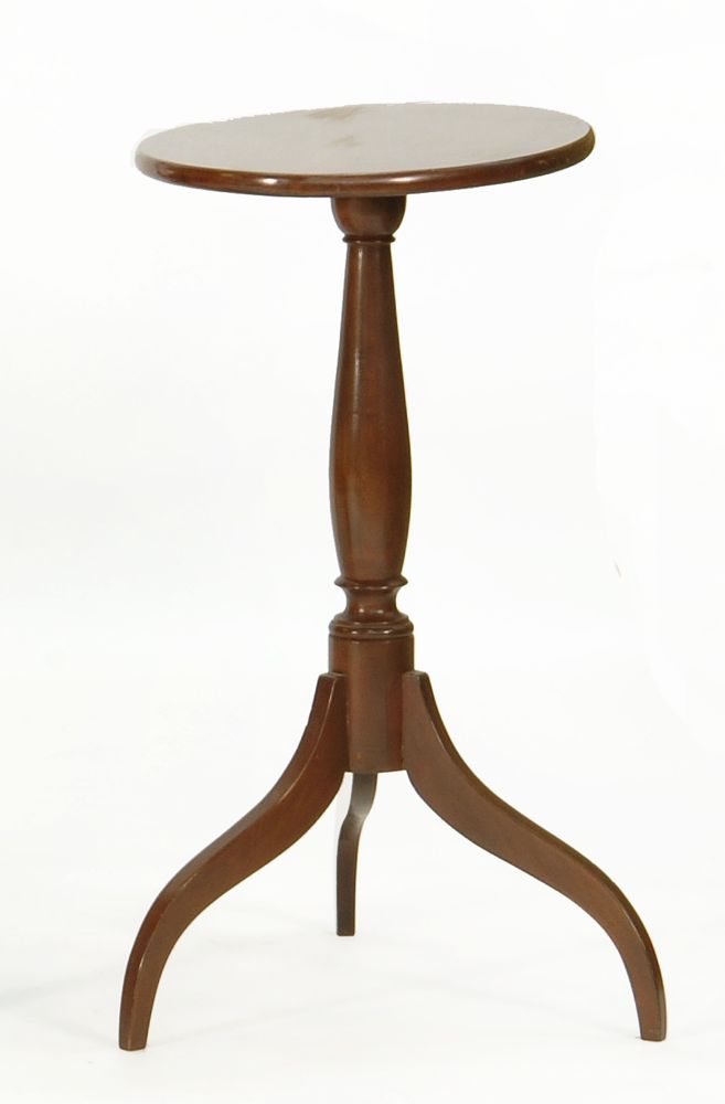 Appraisal: ANTIQUE AMERICAN CANDLESTAND Early th CenturyIn cherry and other woods