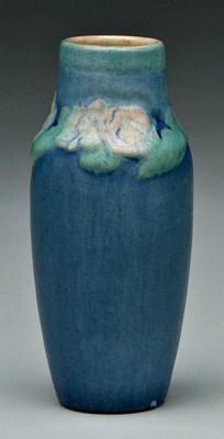 Appraisal: Newcomb College bud vase floral decoration on matte blue ground