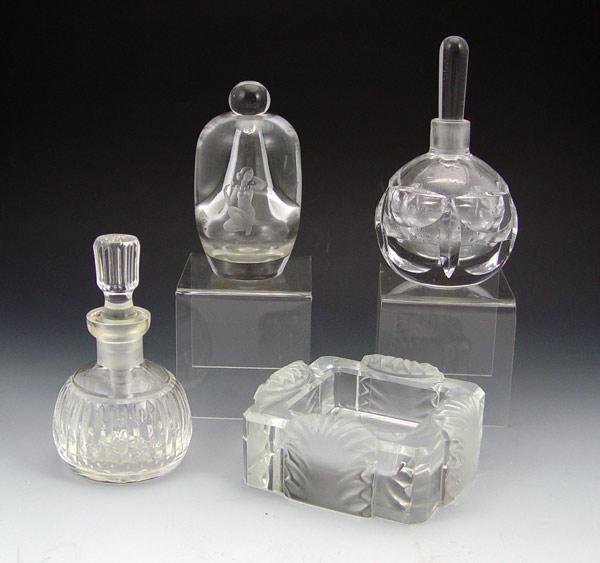 Appraisal: COLLECTION OF LALIQUE ASHTRAY ORREFORS PERFUMES To include Signed Lalique