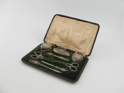 Appraisal: A late Victorian lady's manicure set by Levi Salamon Birmingham