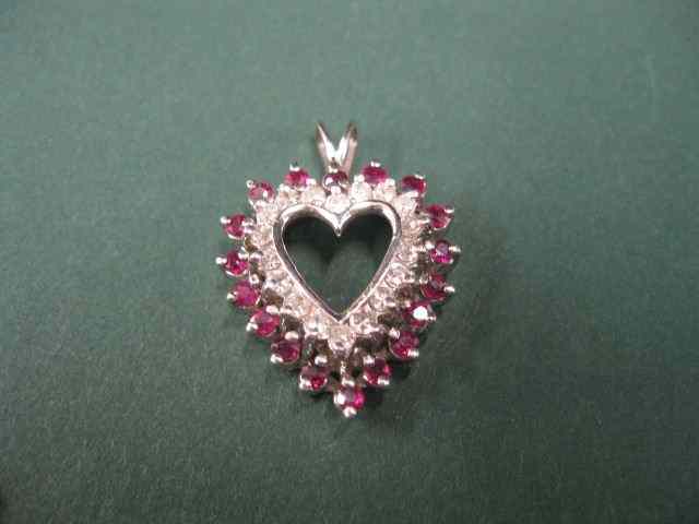 Appraisal: Ruby Diamond Heart Pendant diamondsand rubies totaling carat in k