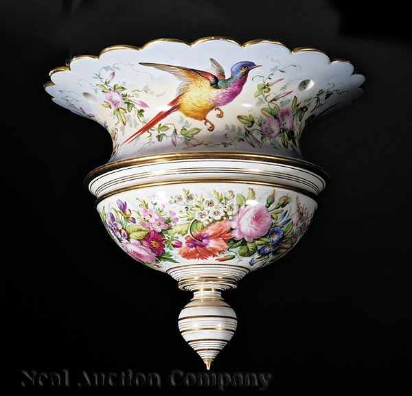 Appraisal: A Paris Porcelain Hall Lantern th c gilt and polychromed