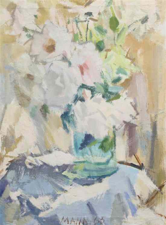 Appraisal: Cyril Mann - oil on canvas Sunlight roses signed and