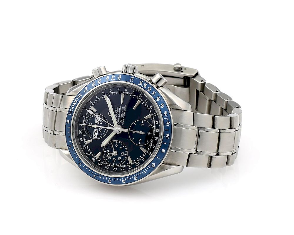 Appraisal: Stainless Steel Omega Speedmaster Day Date Chronograph Stainless steel Omega