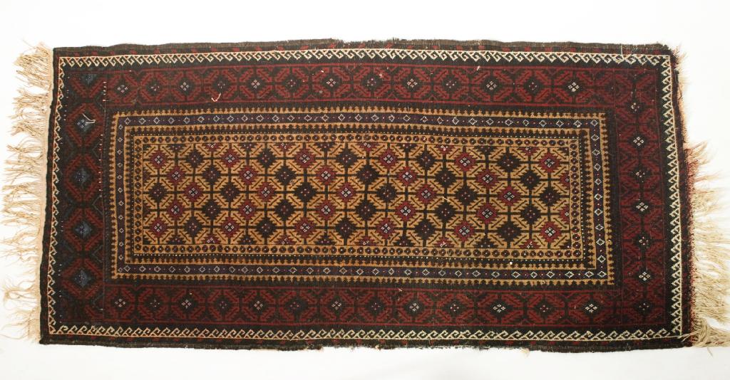 Appraisal: BELOUCH RUG th CENTURY central panel with a fawn ground