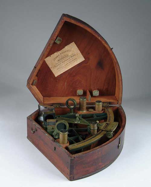 Appraisal: CASED BRASS SEXTANT BY SPENCER BROWNING RUFT LONDON Rosewood handle