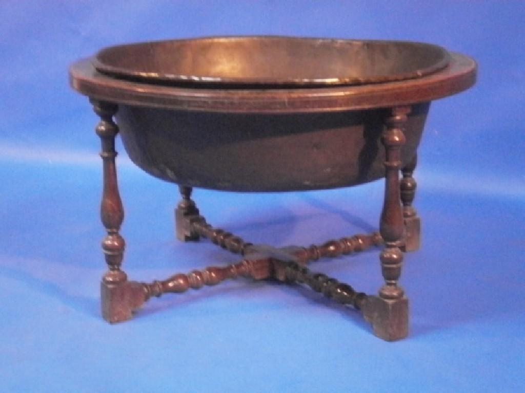 Appraisal: A large copper jardiniere or wine cooler of circular form