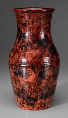 Appraisal: Large Moorcroft vase mottled brown black glaze with blue splotch