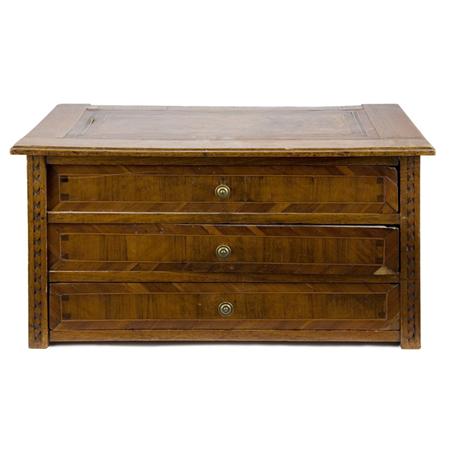 Appraisal: Italian Mahogany Miniature Chest of Drawers Estimate -