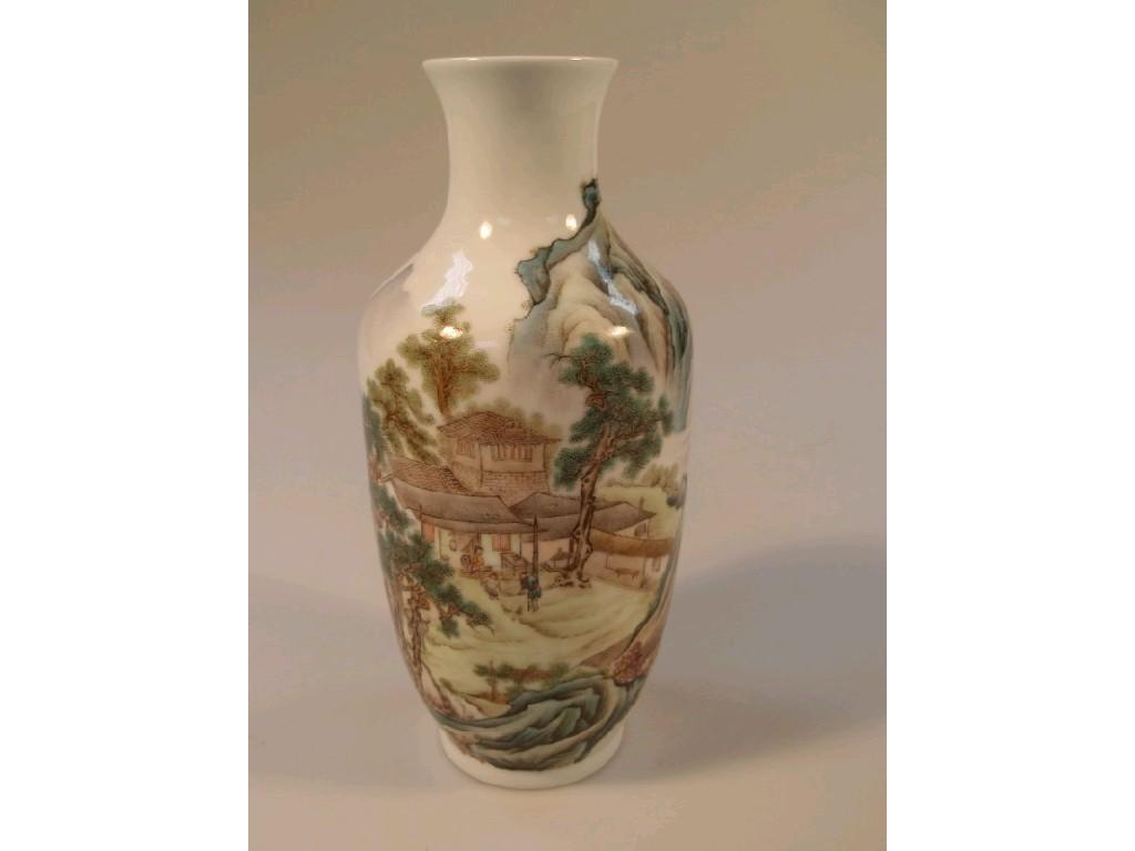 Appraisal: A Chinese vase painted with a landscape by Zhang Wenkai