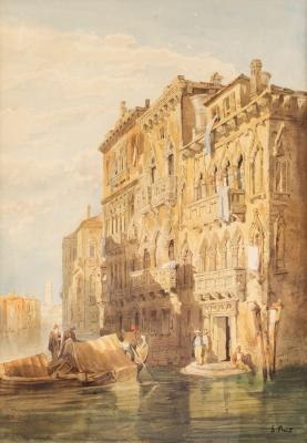 Appraisal: Follower of Samuel Prout Venetian Canal Scene St Marks in