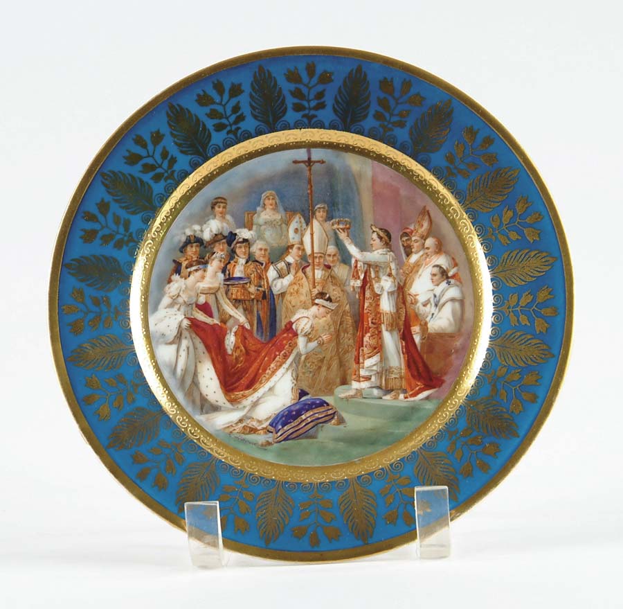 Appraisal: NAPOLEON DECORATED PLATE Plate shows royal ceremony with Napoleon crowning