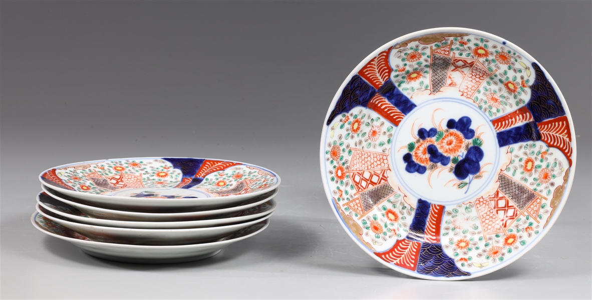 Appraisal: Group of Six th century Japanese Imari plates with Mt